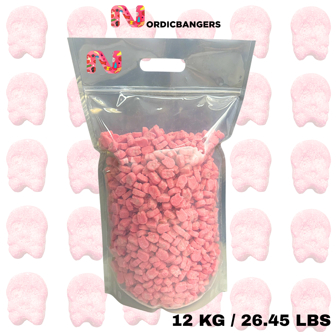 BUBS Vegan Mini Sour Raspberry Skulls - Big Pick & Mix Bag