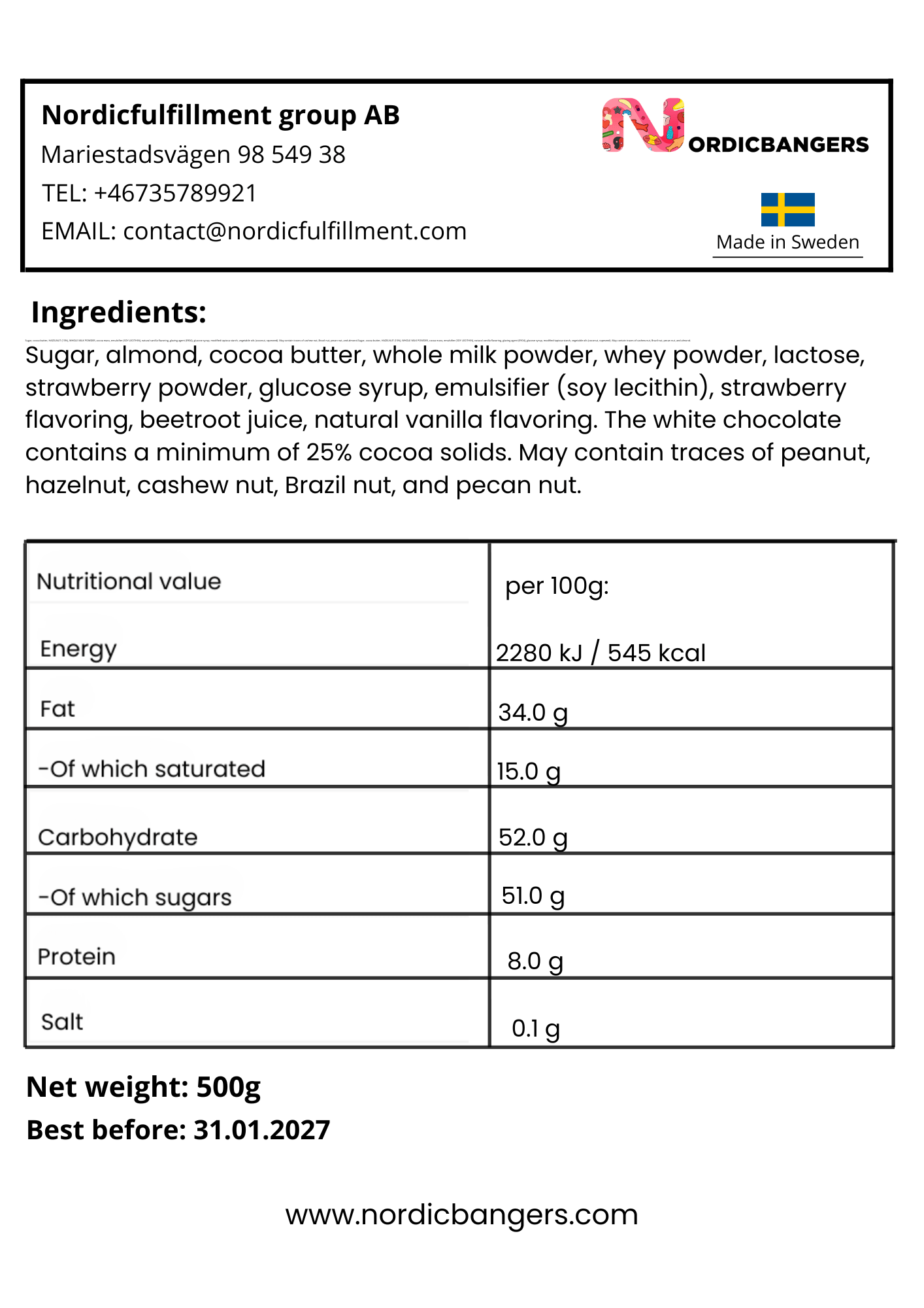 Strawberry Almonds - Nordicbangers