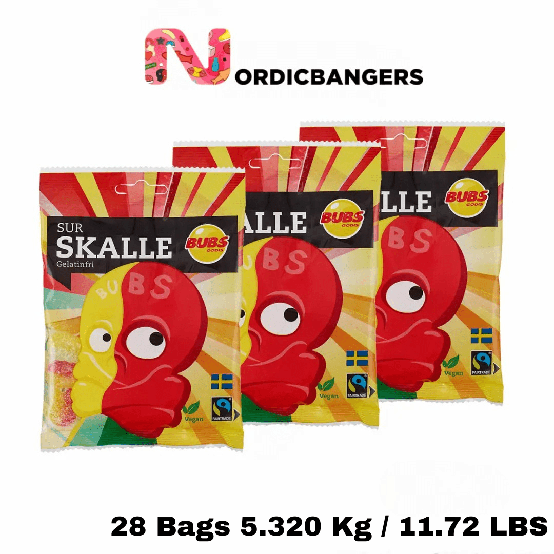Swedish Candy - BUBS Sour Skulls 190g Bags - Nordicbangers