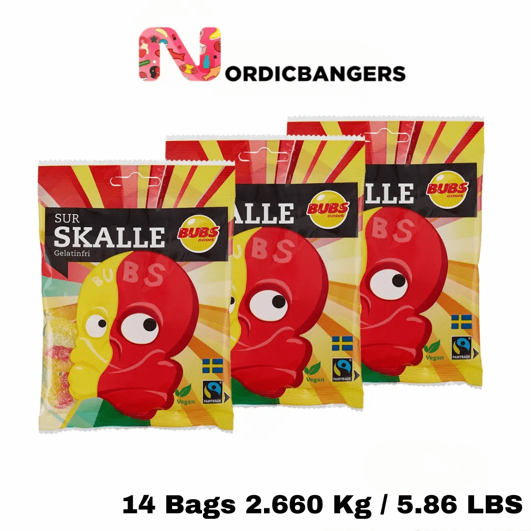 Swedish Candy - BUBS Sour Skulls 190g Bags - Nordicbangers