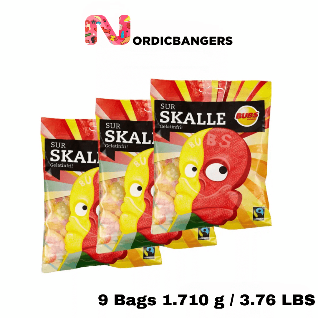 Swedish Candy - BUBS Sour Skulls 190g Bags - Nordicbangers