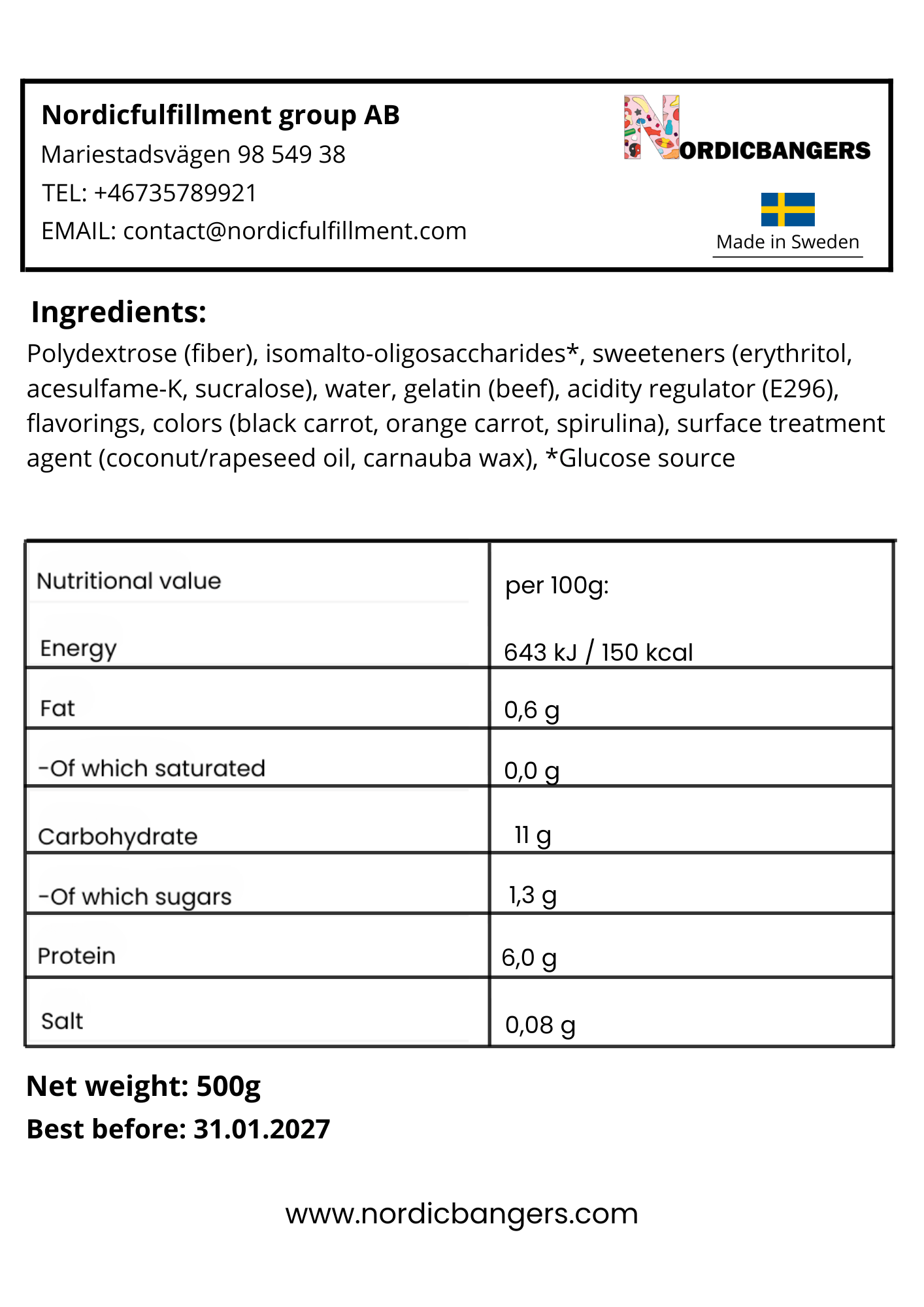Swedish Candy - PÄNDY TUTTI FRUTTI - Nordicbangers