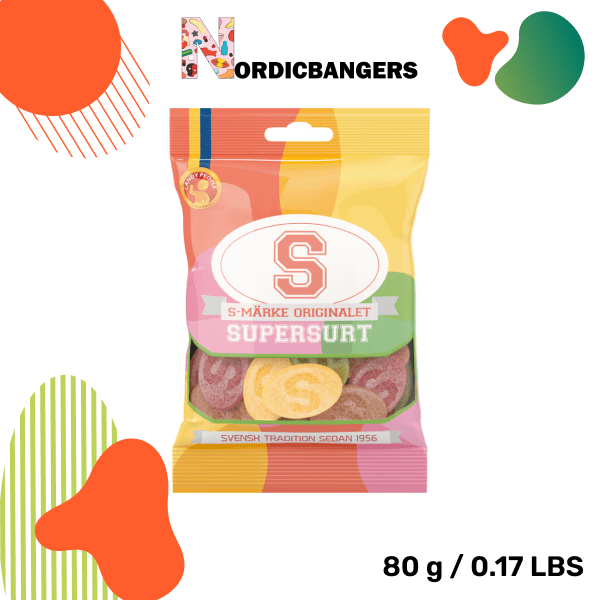Swedish Candy - S - mark Super Sour - Nordicbangers