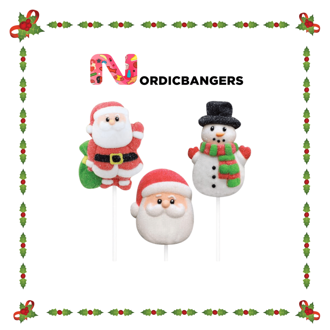 Swedish Christmas Candy - CHRISTMAS MARSHMALLOW LOLLIPOP - Nordicbangers