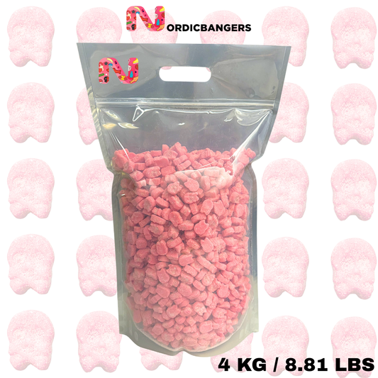 BUBS Vegan Mini Sour Raspberry Skulls - Big Pick & Mix Bag