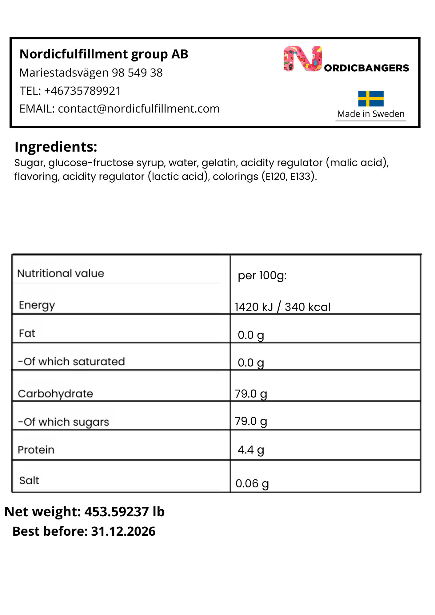 Badge Sour Fizzy - Nordicbangers