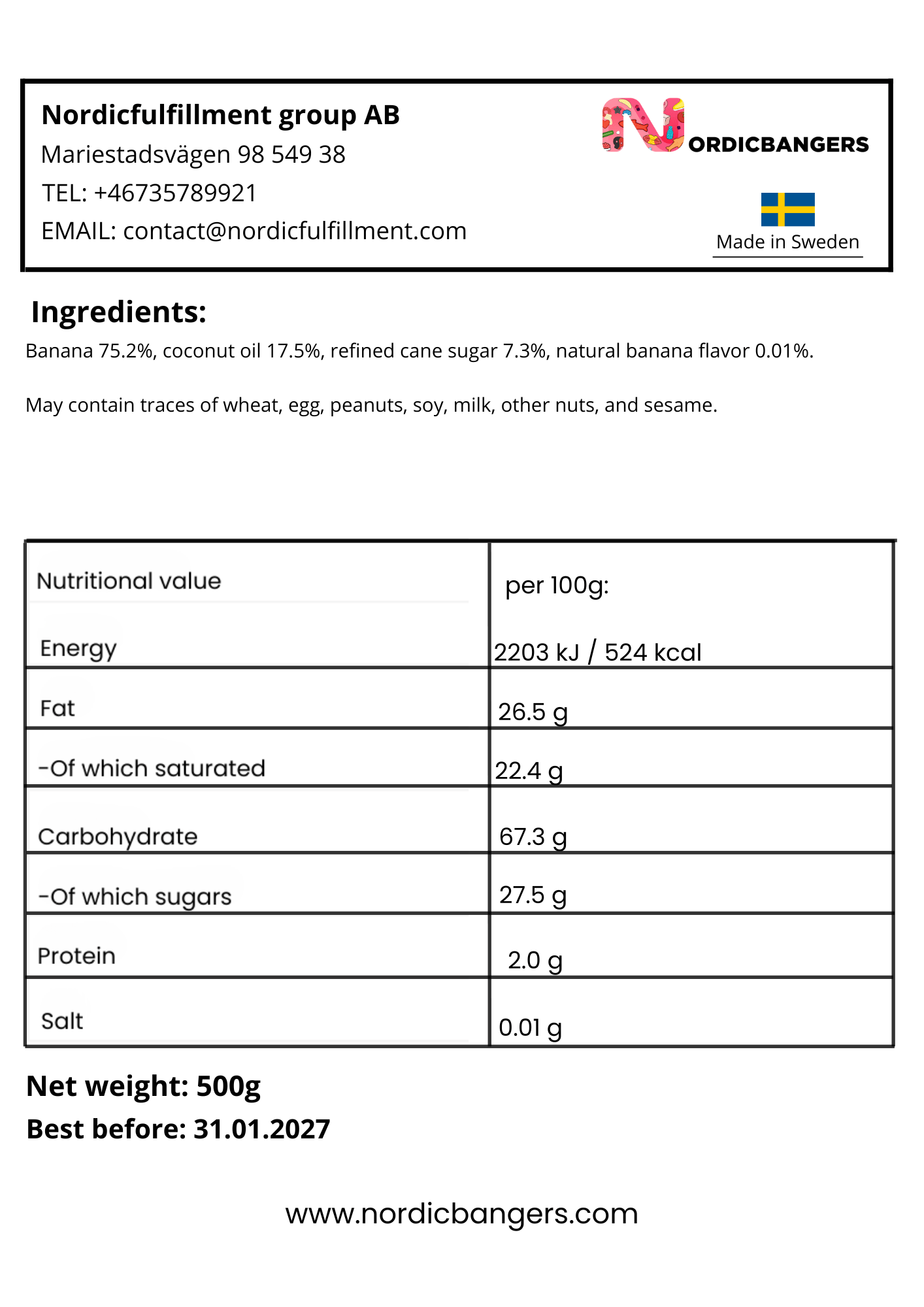 Banana chips - Nordicbangers