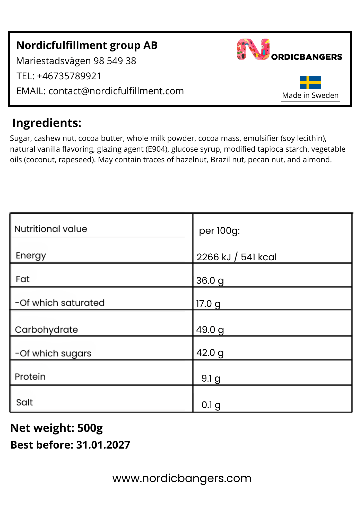 Chocolate Cashews - Nordicbangers