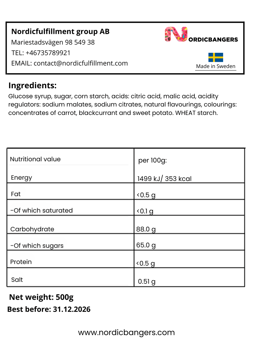 S - mark SOUR POMEGRANATE - Nordicbangers
