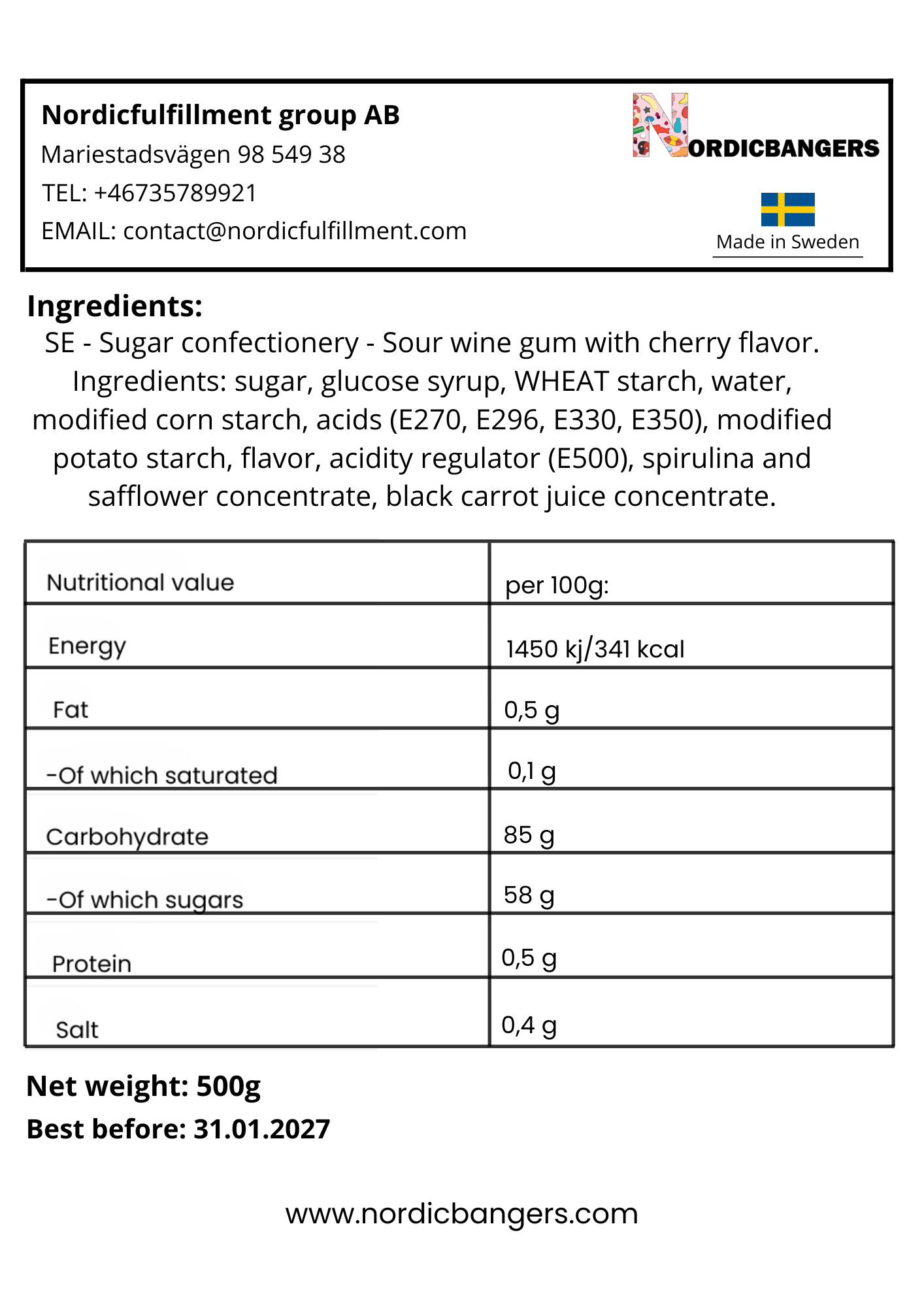 Swedish Candy - ASTRA SWEET - Fizzy Cherries - Nordicbangers
