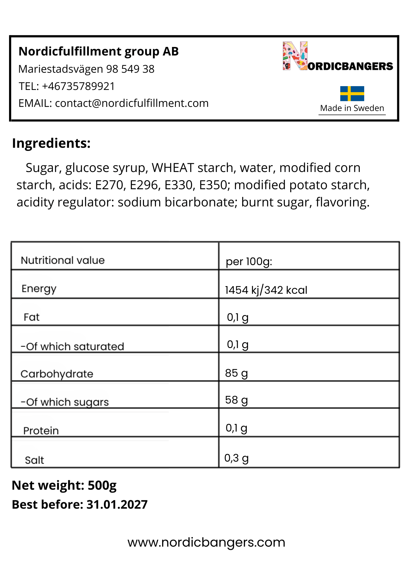 Swedish Candy - ASTRA SWEET - Sour Cola Nappar - Nordicbangers