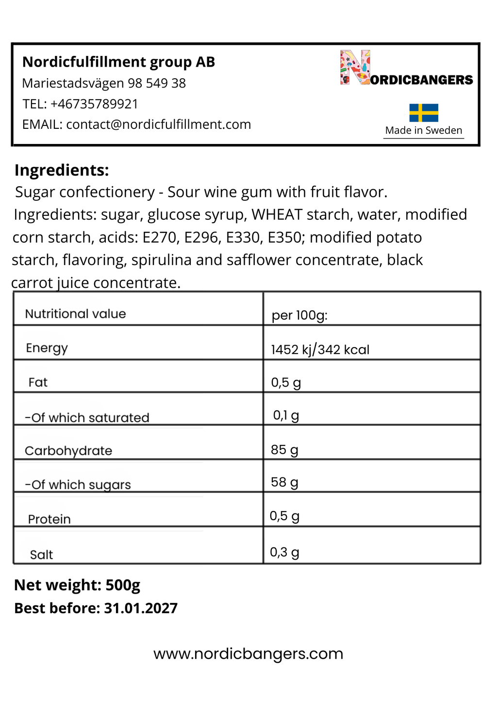 Swedish Candy - ASTRA SWEET - Sour Watermelons - Nordicbangers