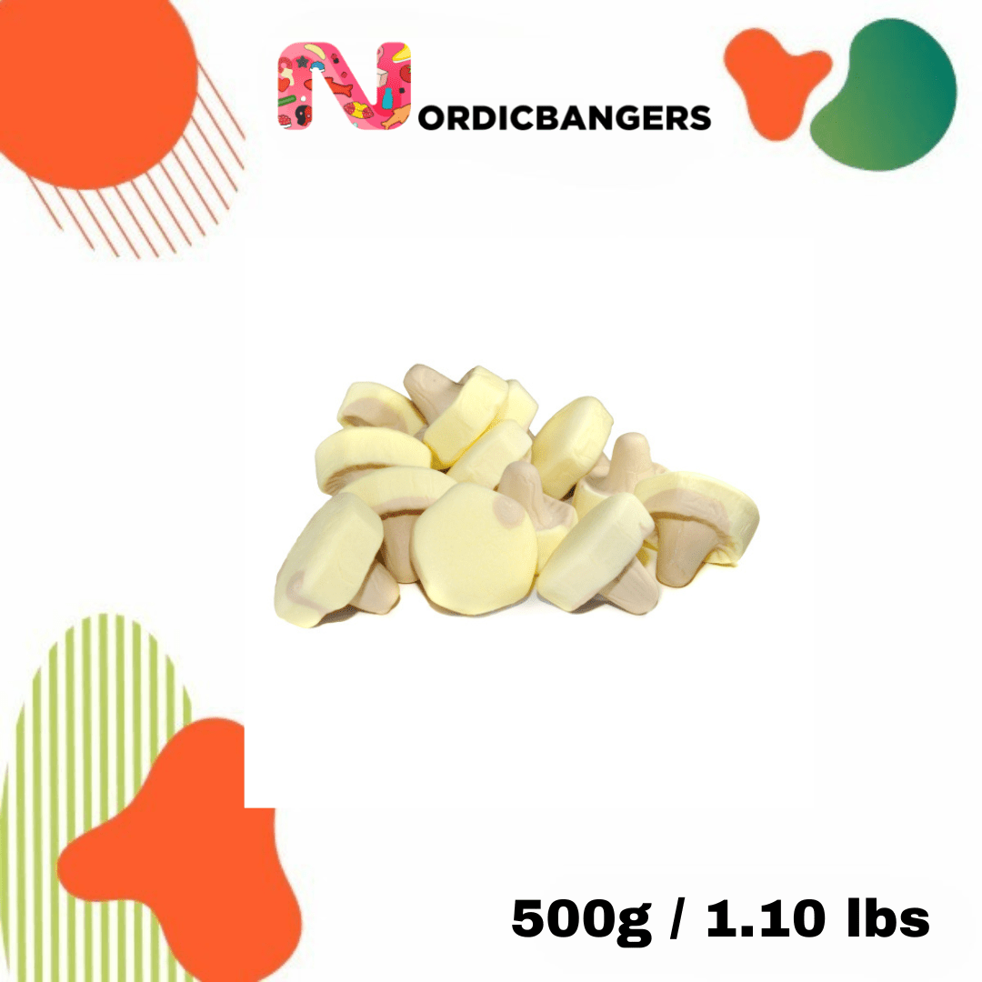 Swedish Candy - Banana & Cola Foam Mushrooms - Nordicbangers