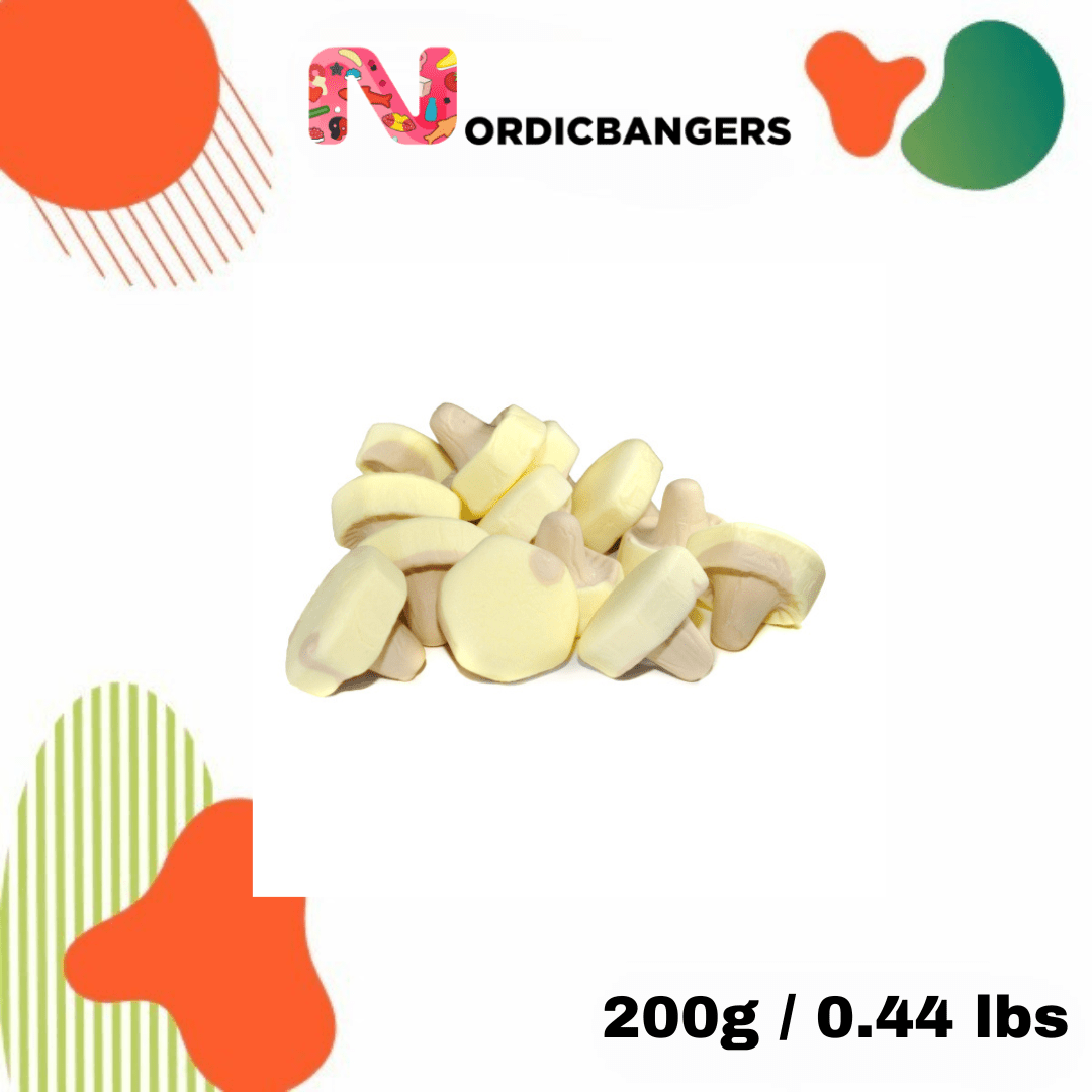 Swedish Candy - Banana & Cola Foam Mushrooms - Nordicbangers