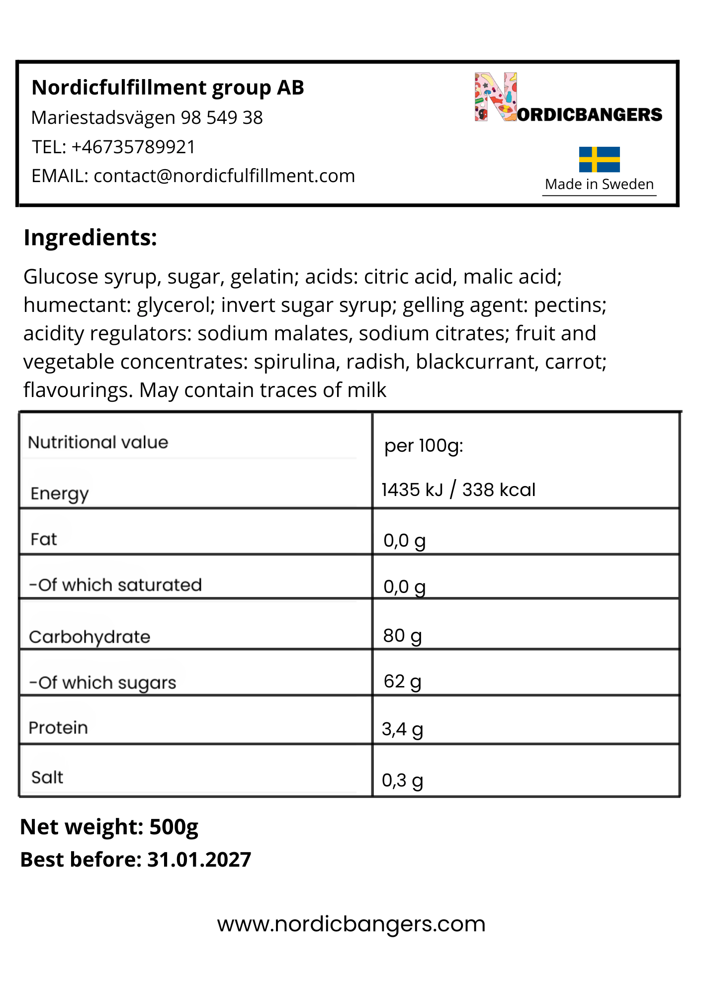 Swedish Candy - BLUEBERRY/RASPB BOM - Nordicbangers