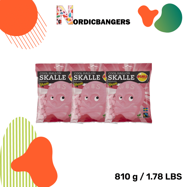 Swedish Candy - Bubs Cool Raspberry Skull Foam - Nordicbangers