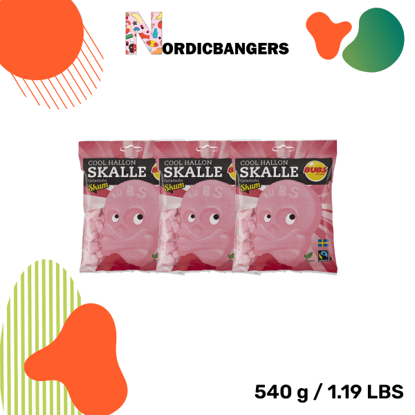 Swedish Candy - Bubs Cool Raspberry Skull Foam - Nordicbangers