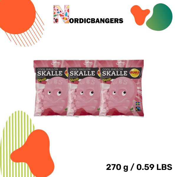 Swedish Candy - Bubs Cool Raspberry Skull Foam - Nordicbangers