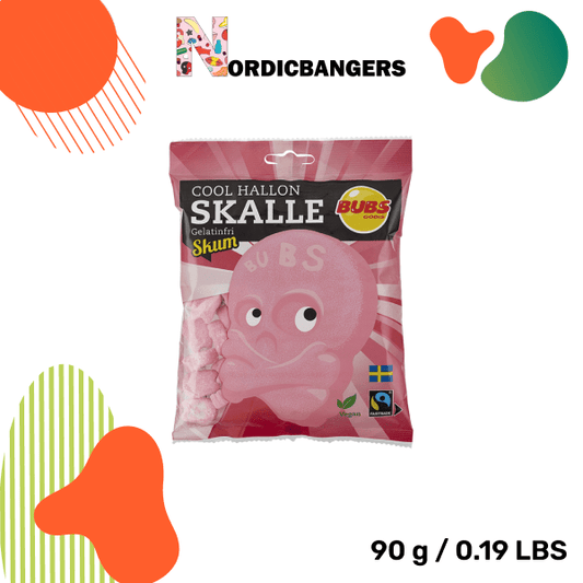Swedish Candy - Bubs Cool Raspberry Skull Foam - Nordicbangers