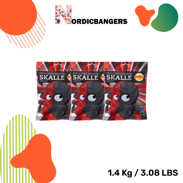 Swedish Candy - Bubs Cool Raspberry/Licorice Skull - Nordicbangers