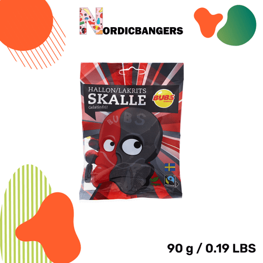 Swedish Candy - Bubs Cool Raspberry/Licorice Skull - Nordicbangers