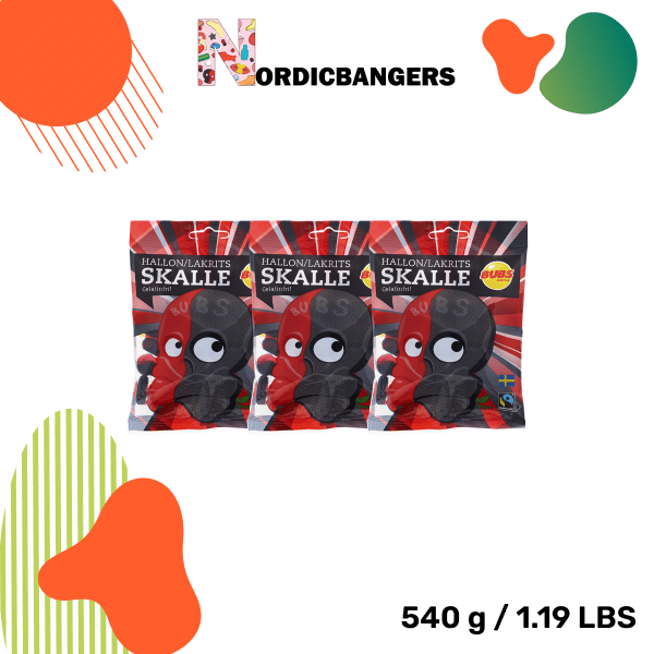 Swedish Candy - Bubs Cool Raspberry/Licorice Skull - Nordicbangers
