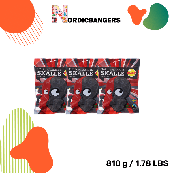 Swedish Candy - Bubs Cool Raspberry/Licorice Skull - Nordicbangers