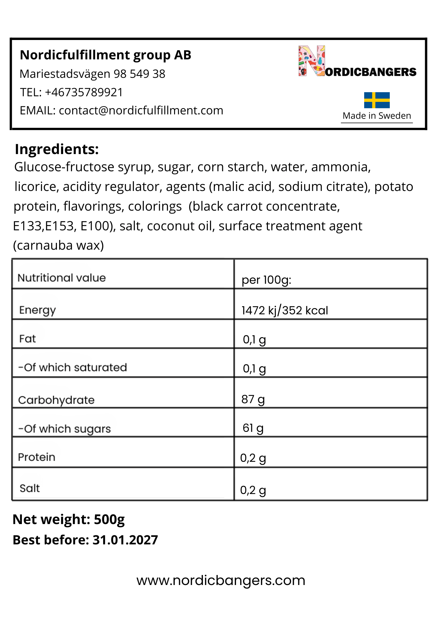 Swedish Candy - Bubs Mix Bag - Dizzy - Raspberry/Liquorice - Nordicbangers