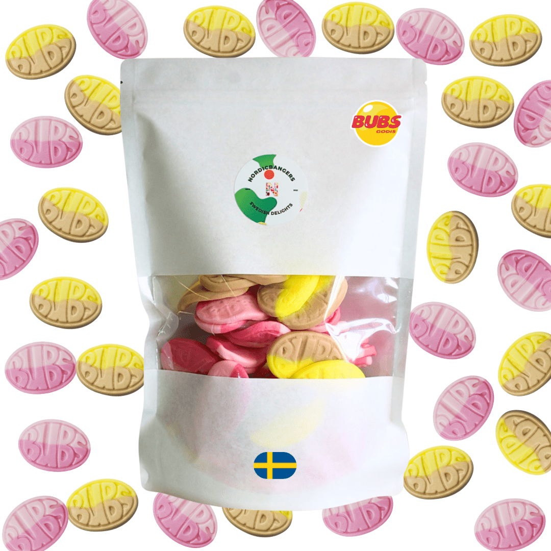 Swedish Candy - Bubs Mix Bag - Wild Strawberries/Pomegranate - Banana - Nordicbangers