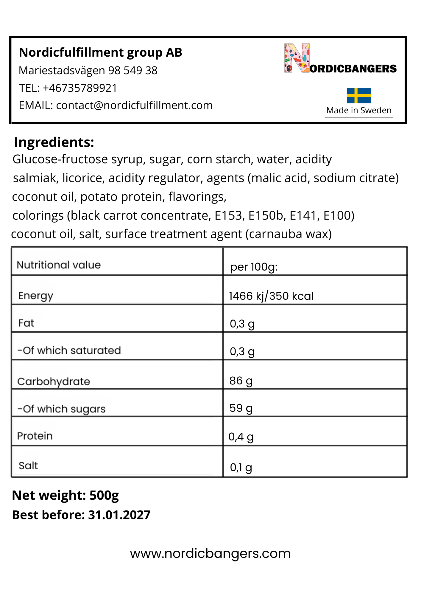 Swedish Candy - Bubs Mix Bag - Wild Strawberry Pomegranate Oval - Raspberry/Liquorice Skull Foam - Sour Foam Rombs Tutti Frutti - Nordicbangers