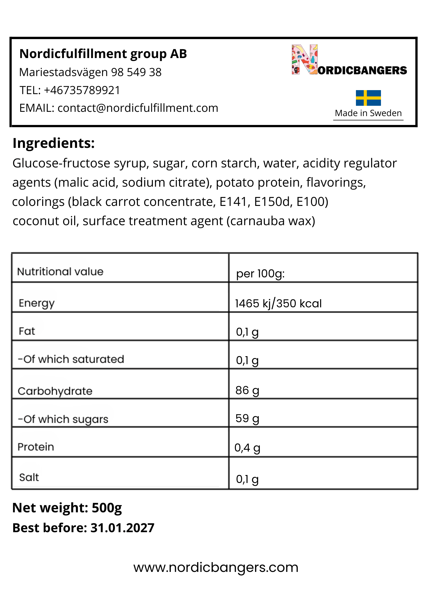 Swedish Candy - Bubs Oval Mix Bag - Cool Fruity Pear - Wild Strawberry Pomegranate - Banana Bubs - Nordicbangers