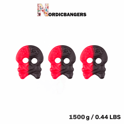 Swedish Candy - Bubs Raspberry/Licorice Skull - Nordicbangers