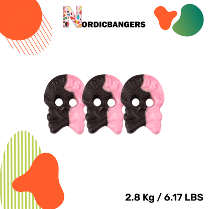 Swedish Candy - Bubs Raspberry/Licorice Skull Foam - Nordicbangers