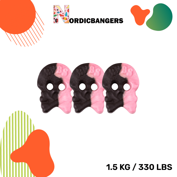 Swedish Candy - Bubs Raspberry/Licorice Skull Foam - Nordicbangers