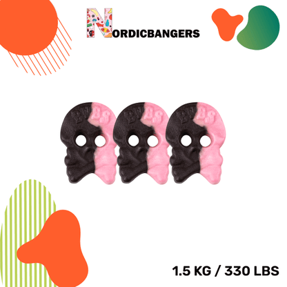 Swedish Candy - Bubs Raspberry/Licorice Skull Foam - Nordicbangers