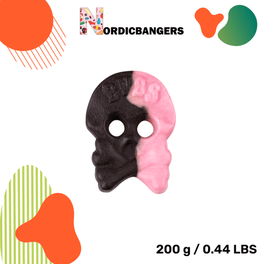 Swedish Candy - Bubs Raspberry/Licorice Skull Foam - Nordicbangers