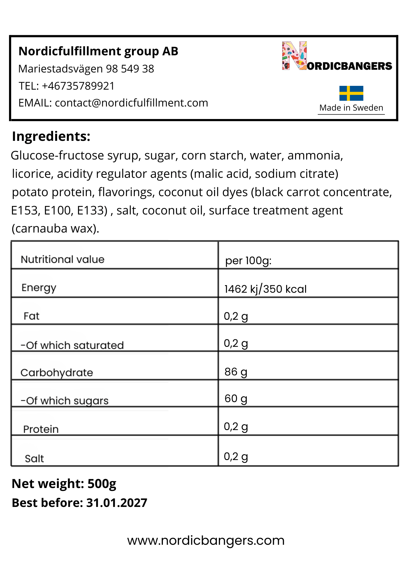 Swedish Candy - Bubs Skull Mix Bag - Dizzy - Raspberry/Liquorice - Giant Sour - Raspberry/Liquorice Foam - Nordicbangers