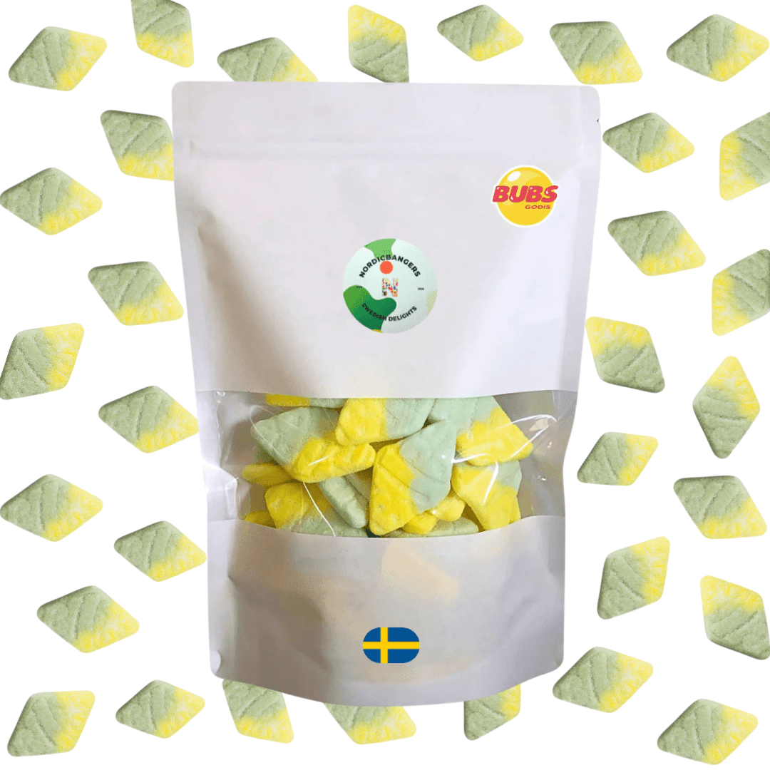 Swedish Candy - Bubs Sour Tuttifrutti Rhomb Foam - Nordicbangers