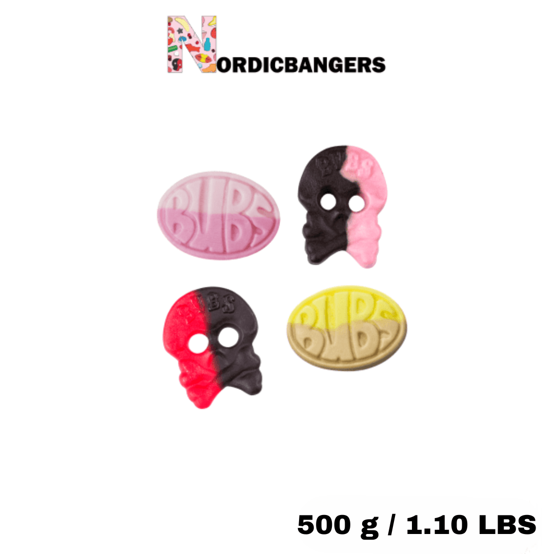 Swedish Candy - Bubs Sweet Mix Bag - Raspberry/Liquorice - Raspberry/Liquorice - Foam Wild Strawberry Pomegranate - Banana Bubs - Nordicbangers