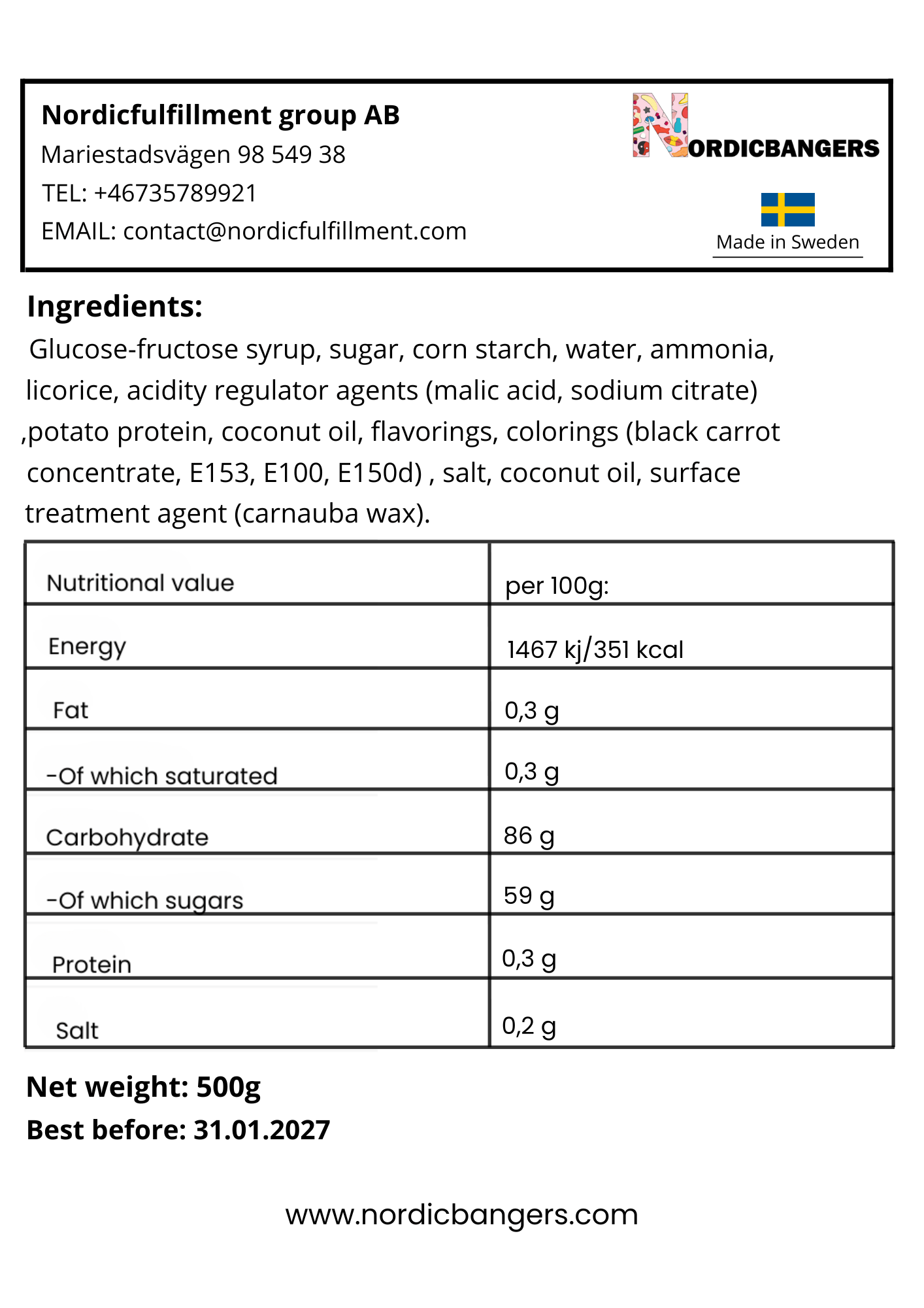 Swedish Candy - Bubs Sweet Mix Bag - Raspberry/Liquorice - Raspberry/Liquorice - Foam Wild Strawberry Pomegranate - Banana Bubs - Nordicbangers