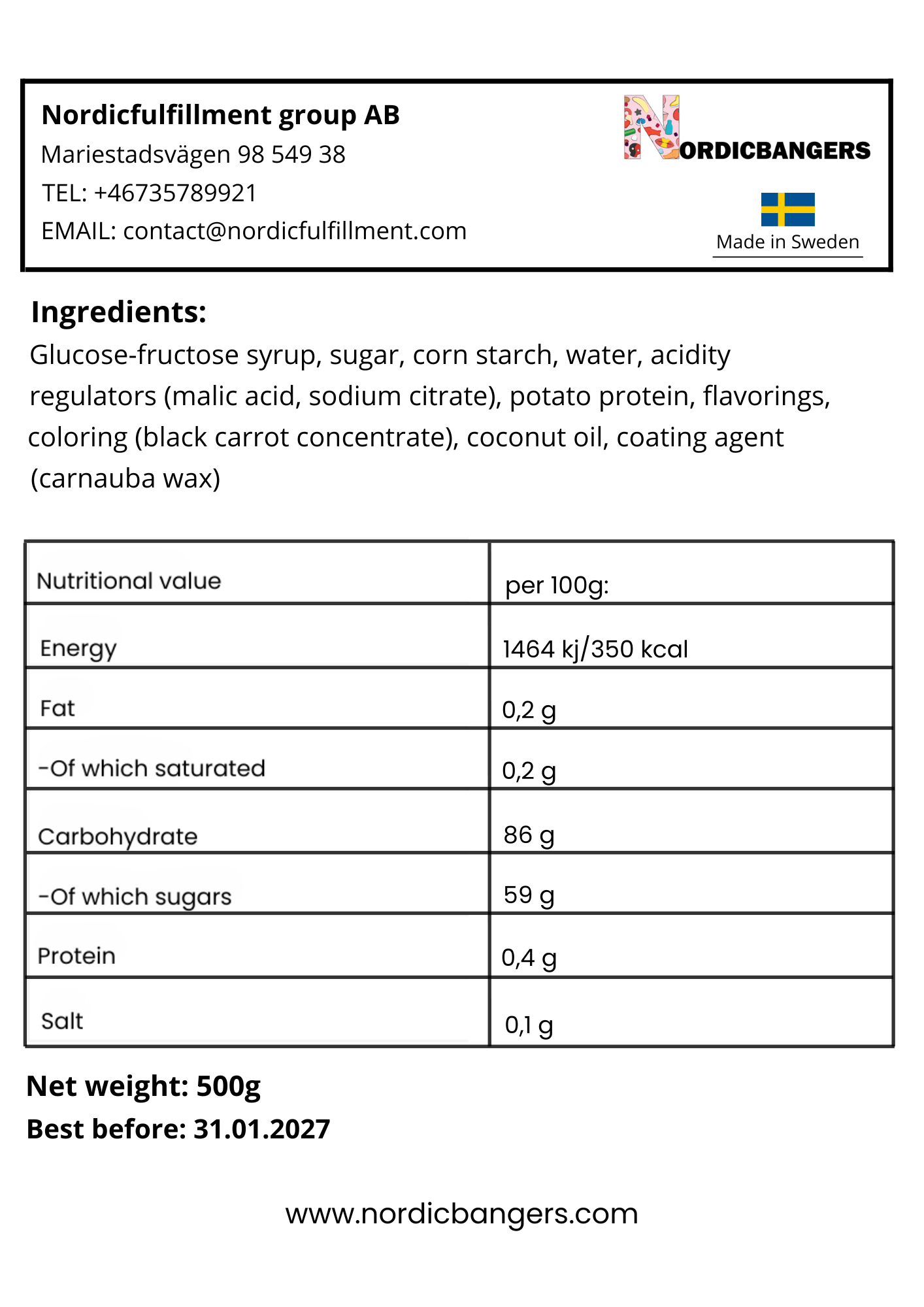 Swedish Candy - Bubs Wild Strawberry/Pomegranate - Nordicbangers