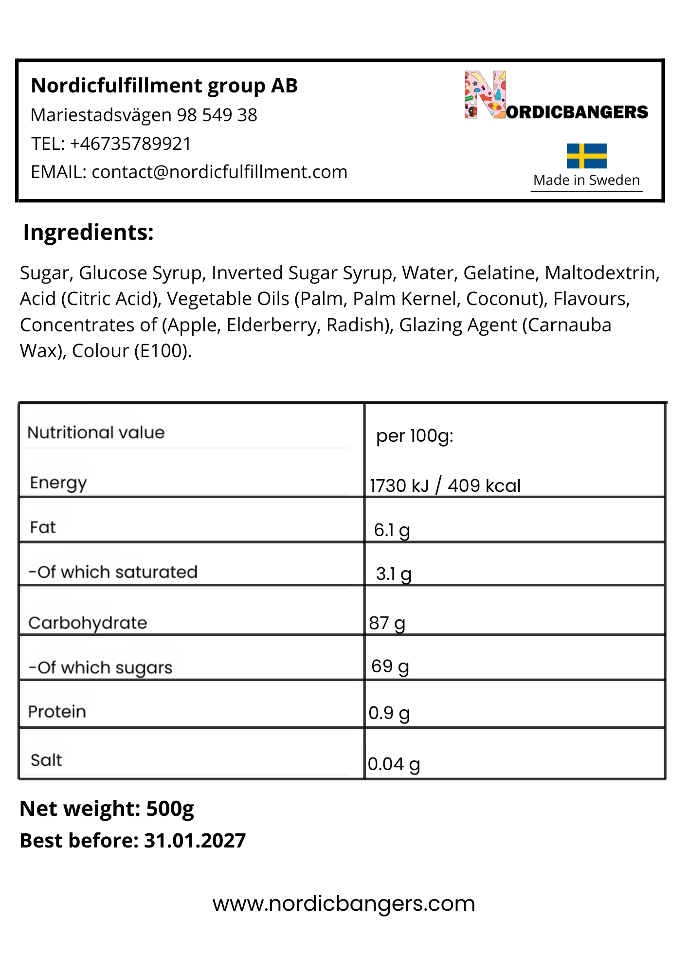 Swedish Candy - Chestnuts WILD BERRIES - Nordicbangers