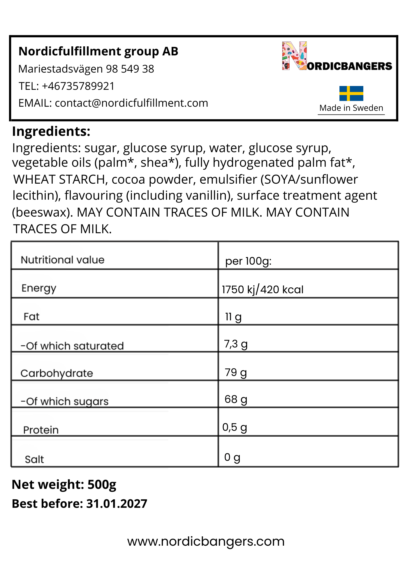 Swedish Candy - Grahn's Punchkottar - Nordicbangers