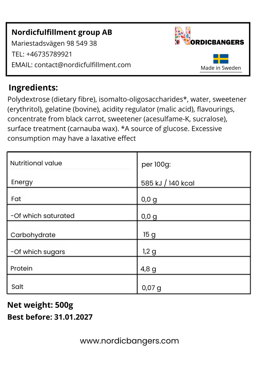 Swedish Candy - PÄNDY WATERMELON - Nordicbangers