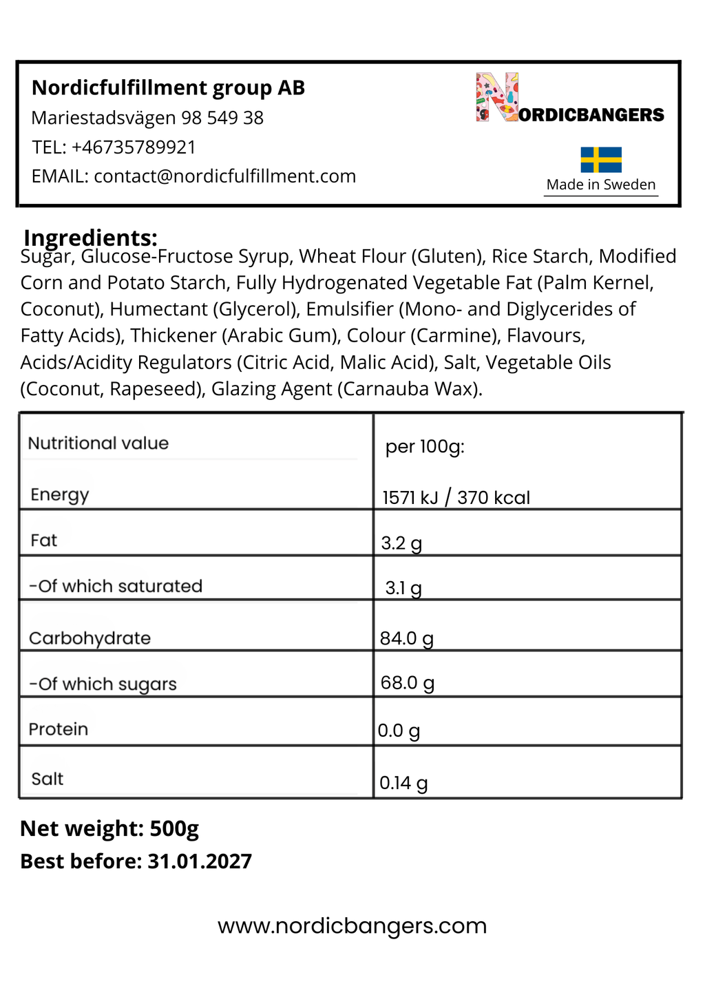 Swedish Candy - PISTOL'S STRAWBERRY - Nordicbangers