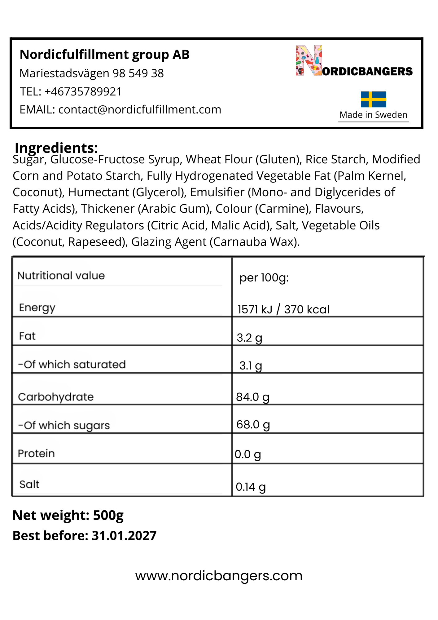 Swedish Candy - PISTOL'S STRAWBERRY - Nordicbangers