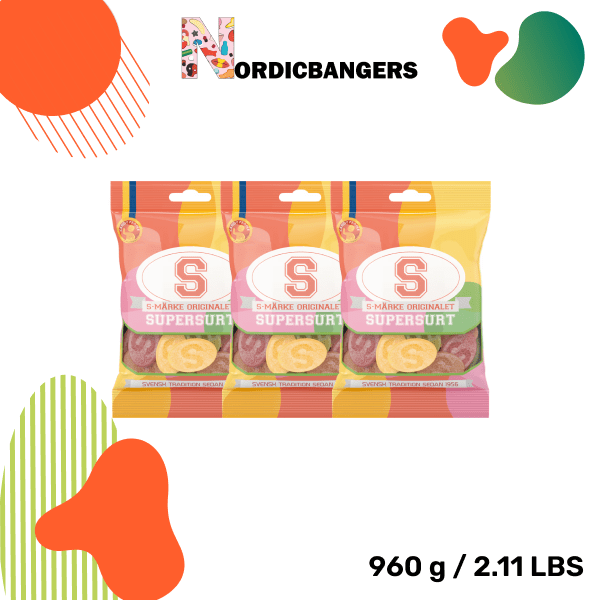 Swedish Candy - S - mark Super Sour - Nordicbangers