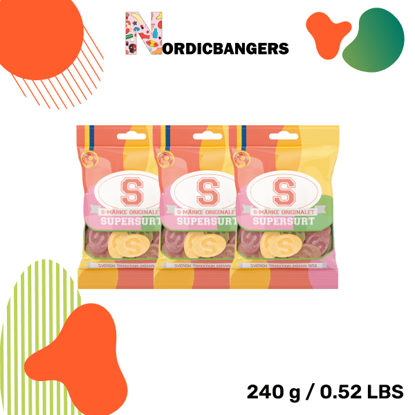 Swedish Candy - S - mark Super Sour - Nordicbangers