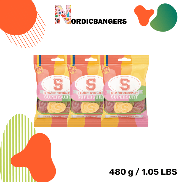 Swedish Candy - S - mark Super Sour - Nordicbangers