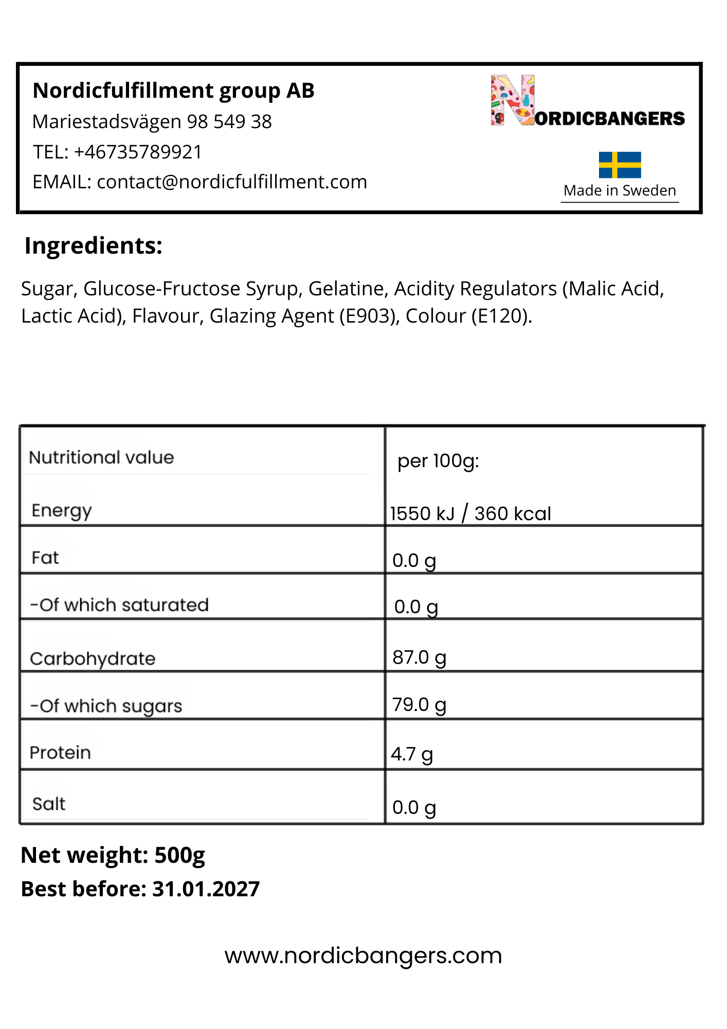 Swedish Candy - Sour Strawberry Banana - Nordicbangers